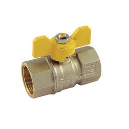 VALVOLA A SFERA PER GAS FF CON LEVA FARFALLA 1/2" DN 14