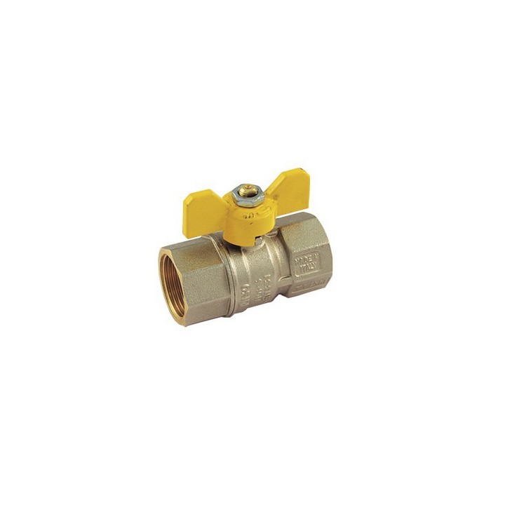 VALVOLA A SFERA PER GAS FF CON LEVA FARFALLA 3/4" DN 18
