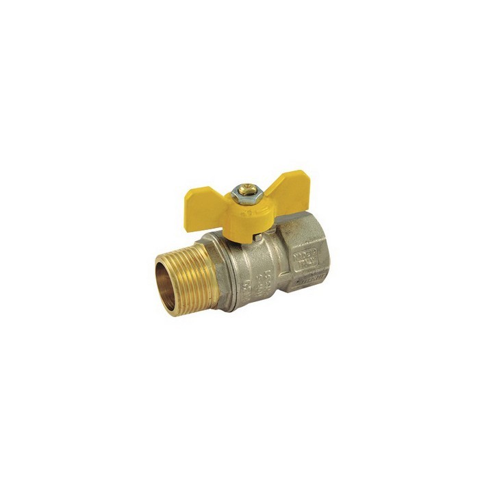 VALVOLA A SFERA PER GAS MF CON LEVA FARFALLA 1/2" DN 14
