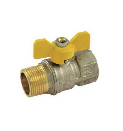 VALVOLA A SFERA PER GAS MF CON LEVA FARFALLA 3/4" DN 18