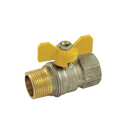 VALVOLA A SFERA PER GAS MF CON LEVA FARFALLA 3/4" DN 18
