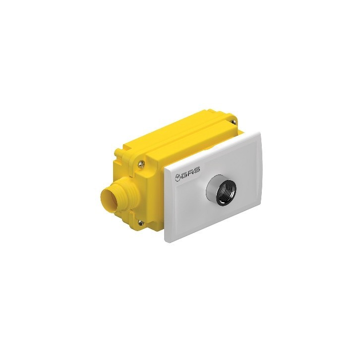 KIT RACC. GAS 90° + PLACCA BIANCA TC 3/4" x F 1/2"