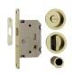 KIT MANIGLIE TONDO C/SERRATURA PORTE SCORR ORO