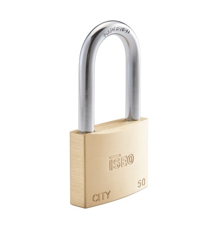ISEO P700 LUCCHETTO CITY ARCO LUNGO 50MM OTTONE
