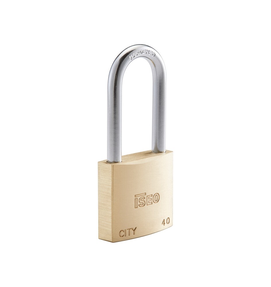 ISEO P700 LUCCHETTO CITY ARCO LUNGO 40MM OTTONE