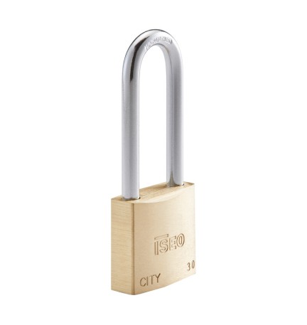 ISEO P700 LUCCHETTO CITY ARCO LUNGO 30MM OTTONE