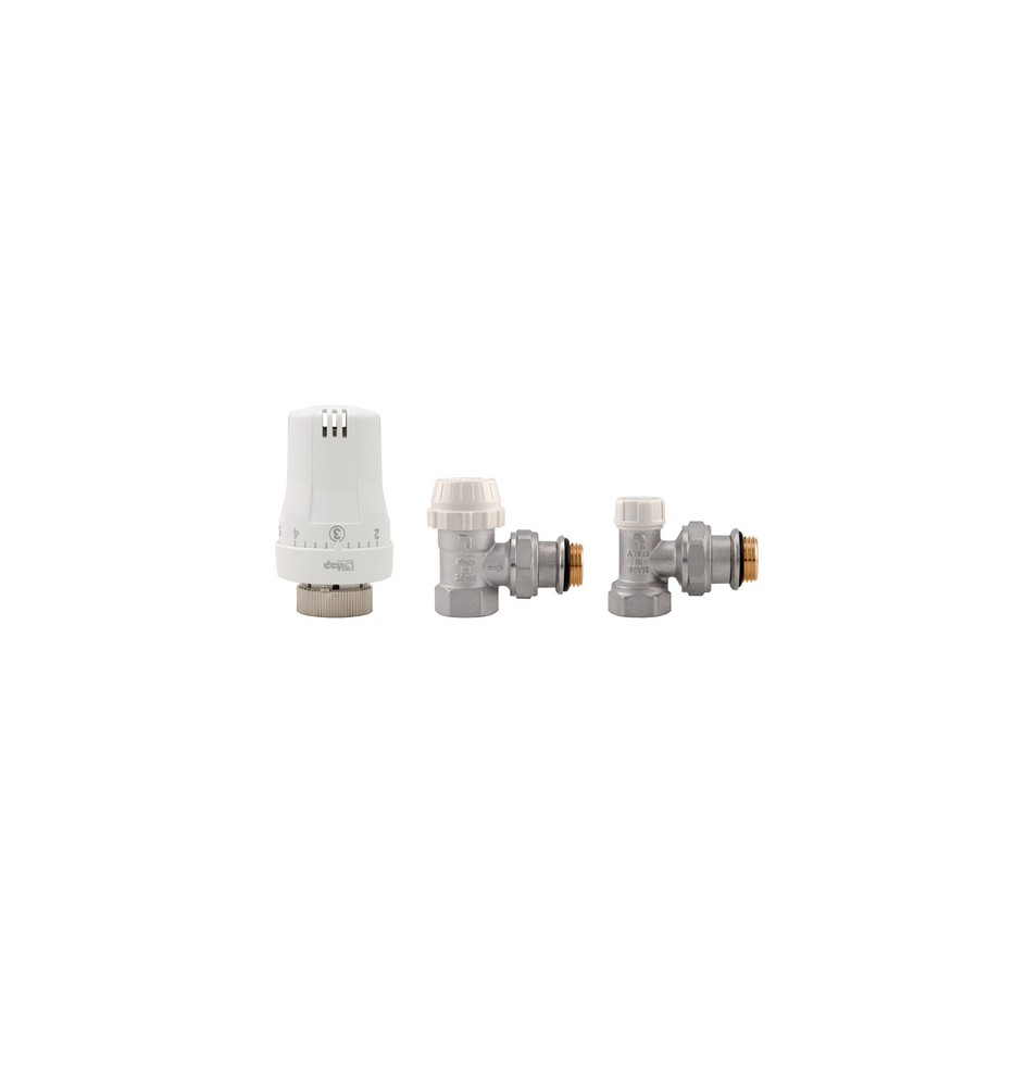 KIT VALVOLE TERMOSTATICHE AD ANGOLO FEMMINA 3/8"