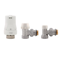 KIT VALVOLE TERMOSTATICHE AD ANGOLO FEMMINA 1/2"