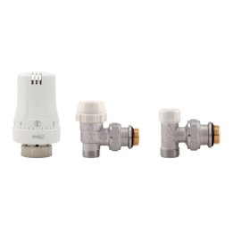 KIT VALVOLE TERMOSTATICHE AD ANGOLO MASCHIO 1/2"