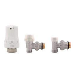 KIT VALVOLE TERMOSTATICHE AD ANGOLO MASCHIO 1/2"