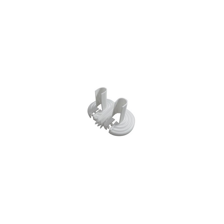 BORCHIA DOPPIA IN MATERIALE PLASTICO UNIVERSALE BIANCA Diam. 10-22 mm
