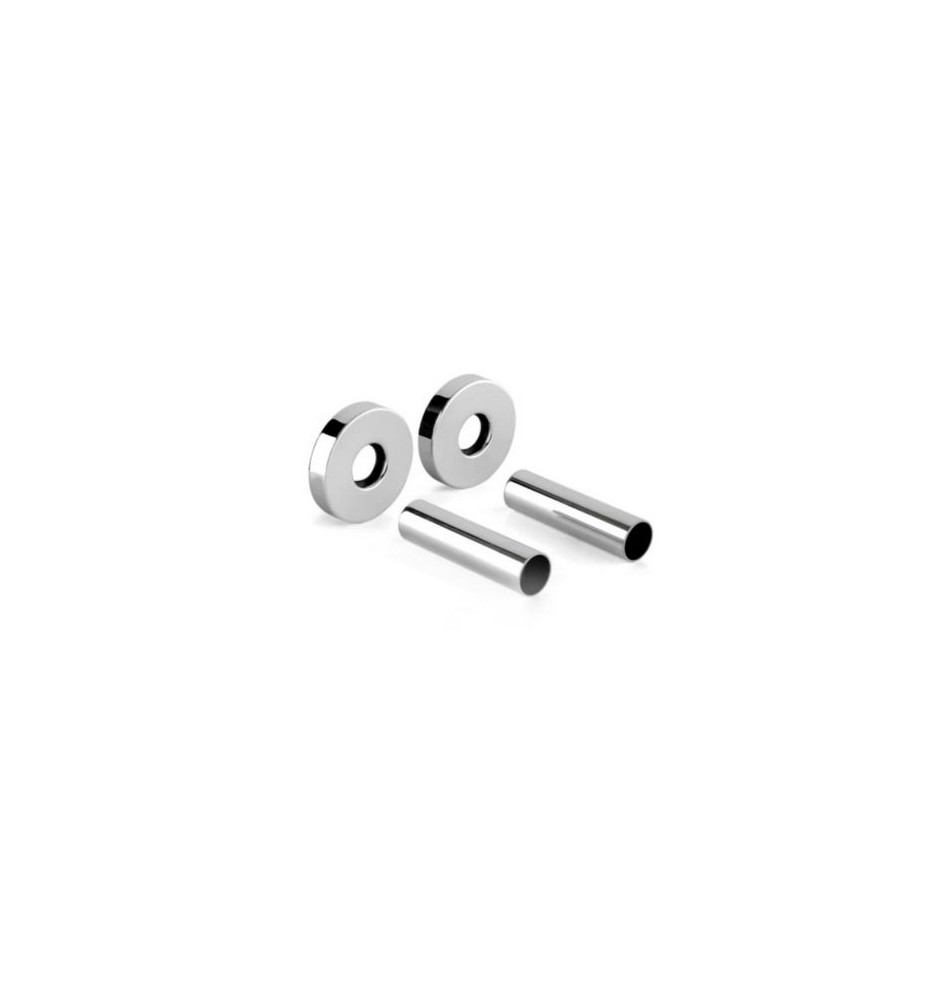 2 PZ ROSETTA OTTONE CROMATO CON TUBETTO Cromo D. 18X7