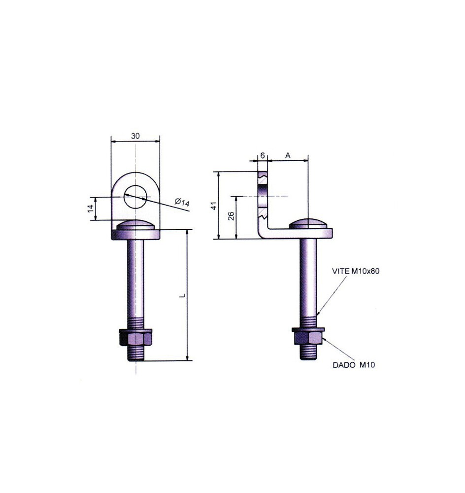 POTENT OCCHIOLO FISSO ACC P/LUCCHETTO 26/74 MM