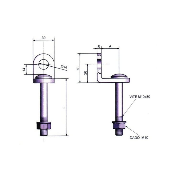 POTENT OCCHIOLO FISSO ACC P/LUCCHETTO 26/74 MM