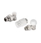 KIT VALVOLA TERMOSTATIZZABILE A SQUADRA TESTA TERMOSTATICA E DETENTORE 1/2" 24x19 fil (D.16)