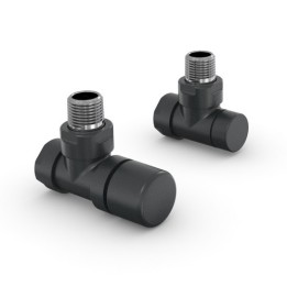 VALVOLA E DETENTORE A SQUADRA ZEHNDER DESIGN LINE 1/2 Nero