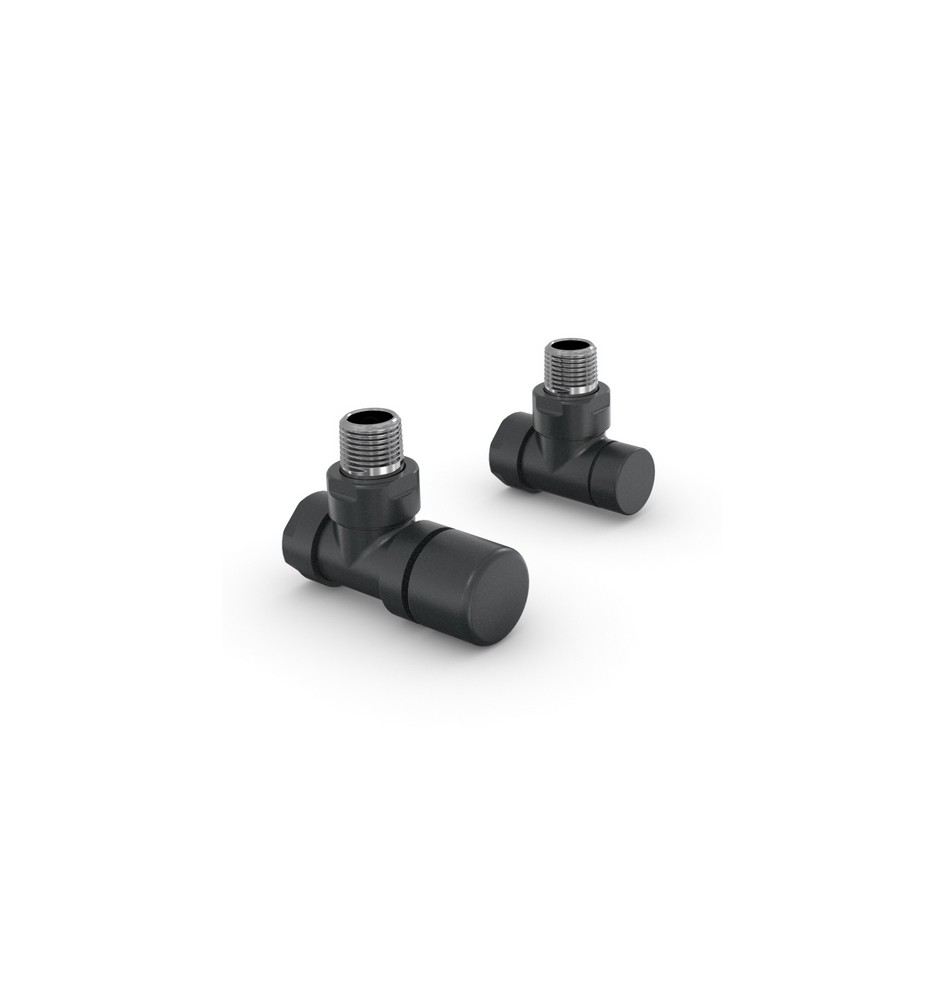 VALVOLA E DETENTORE A SQUADRA ZEHNDER DESIGN LINE 1/2 Nero