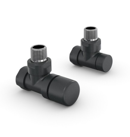 VALVOLA E DETENTORE A SQUADRA ZEHNDER DESIGN LINE 1/2 Nero