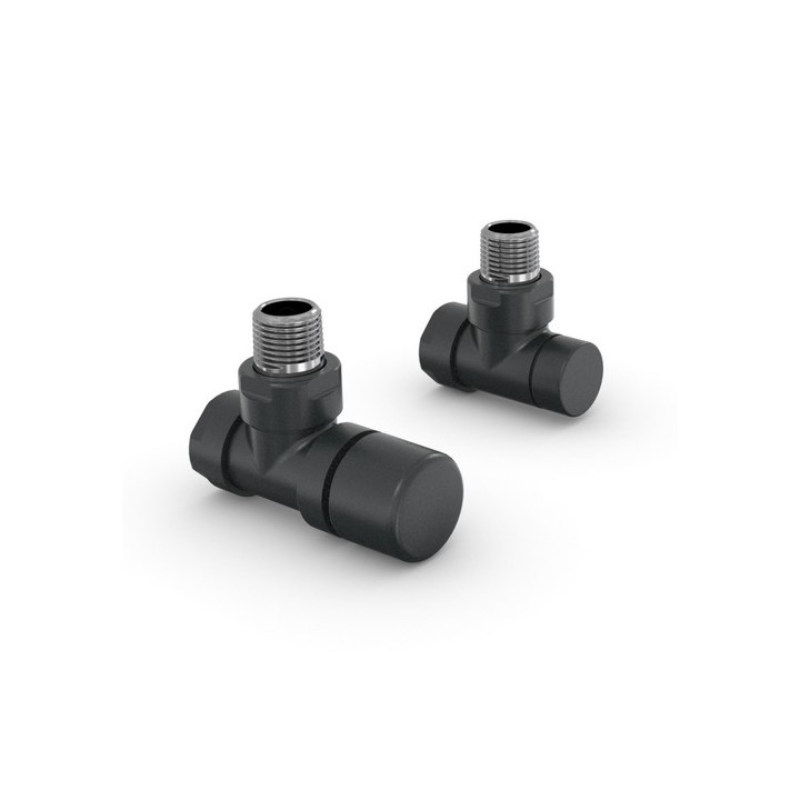 VALVOLA E DETENTORE A SQUADRA ZEHNDER DESIGN LINE 1/2 Nero