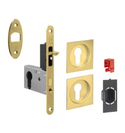 KIT MANIGLIE QUADRO PORTA SCORR C/CHIAVE EASY G500T ORO