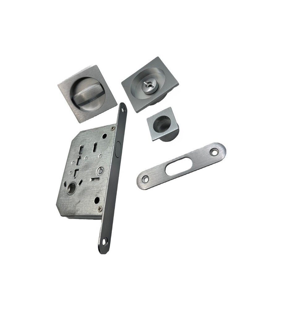 KIT MANIGLIE QUADRO C/SERRATURA PORTE SCORR CROM SAT