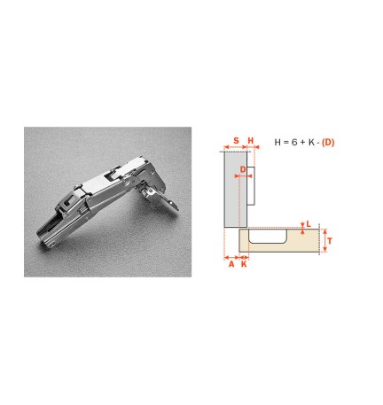 SALICE CERNIERA P/MOBILI C2AFG99 COLLO 9 165 GRADI