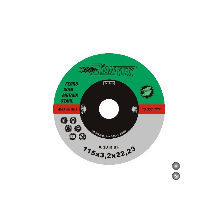 DISCO ABRASIVO PER FERRO mm 115 x sp. 1.0 Ferro-Inox