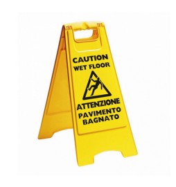 PANNELLO IN PLASTICA AVVISO PAVIMENTO BAGNATO -