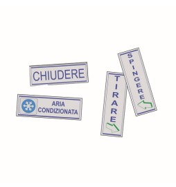 ETICHETTA ADESIVA SEGNALETICA CM 15 x 5 Spingere verticale