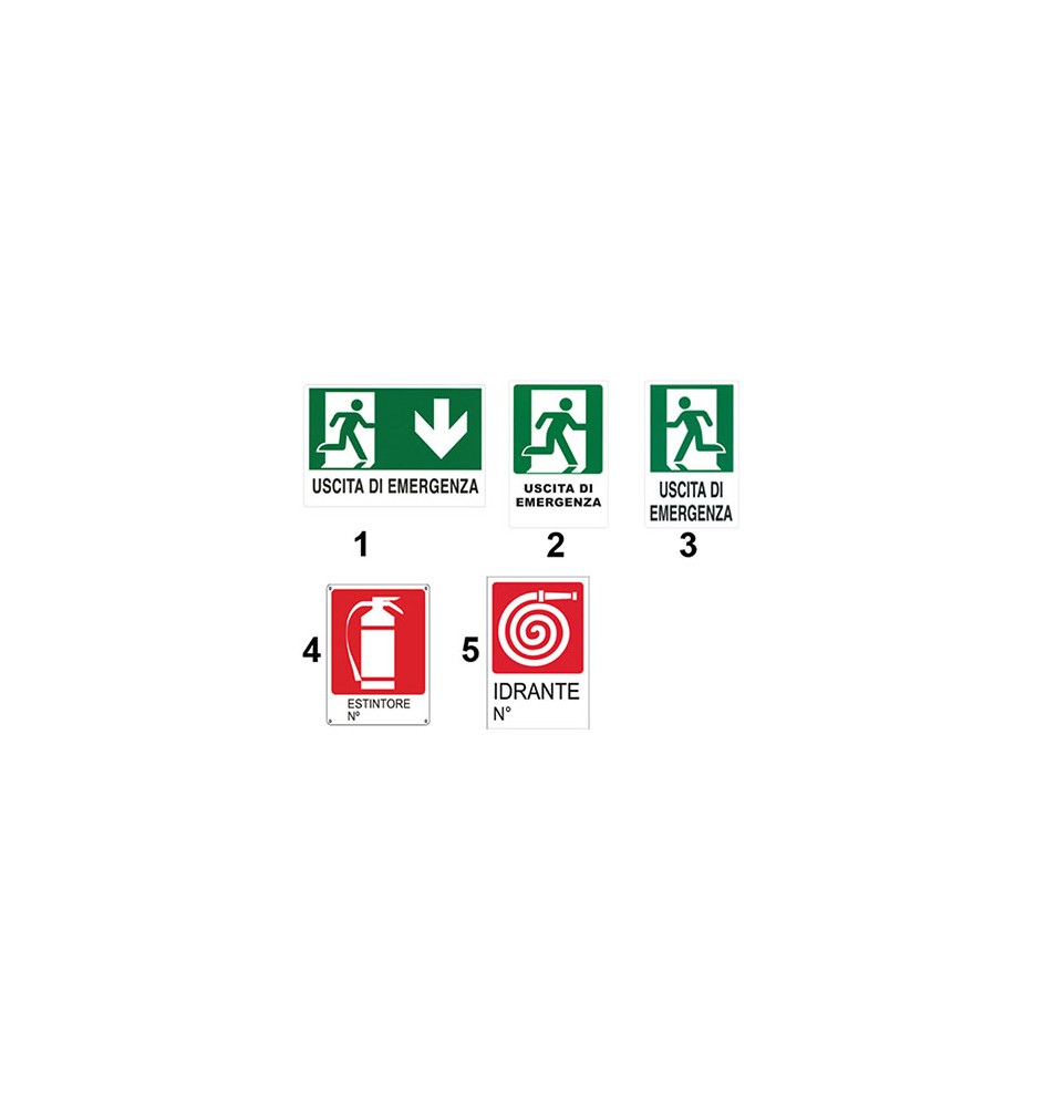 CARTELLO IN PLASTICA SEGNALATORI D'EMERGENZA 1 Emergenza A