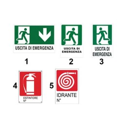 CARTELLO IN PLASTICA SEGNALATORI D'EMERGENZA 4 Estintore N°