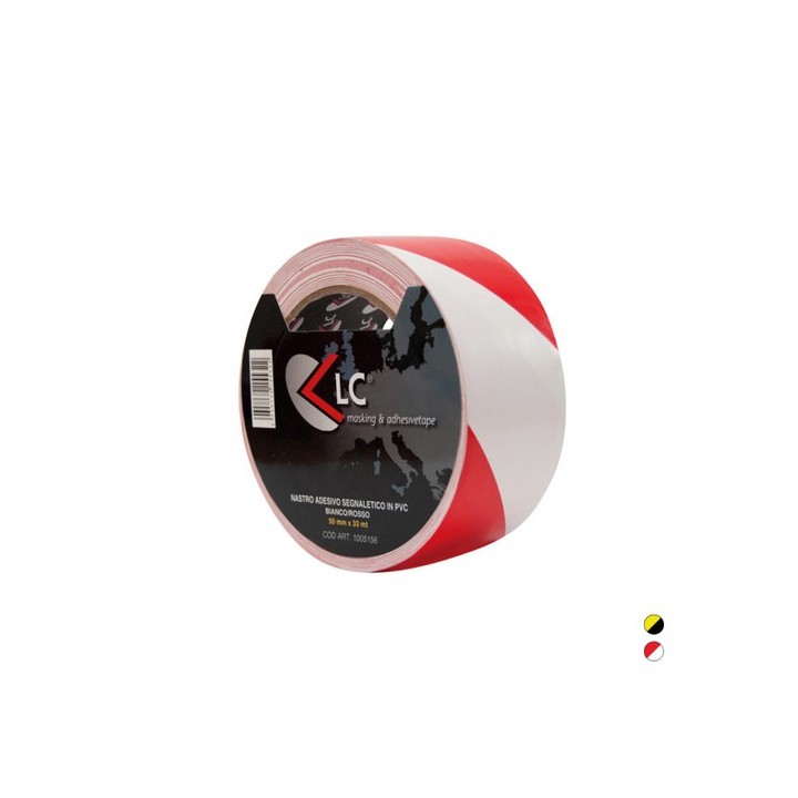 NASTRO ADESIVO SEGNAL PVC mm 50 x mt 33 Rosso/Bianco