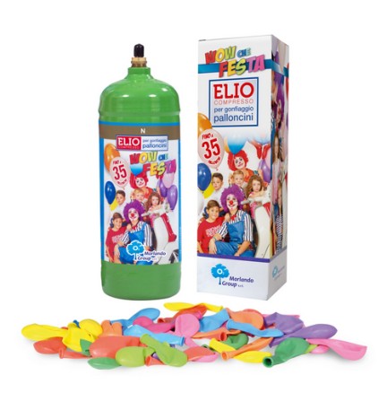 BOMBOLA ELIO CON PALLONCINI KIT PARTY 1,0 L - 18 palloncini