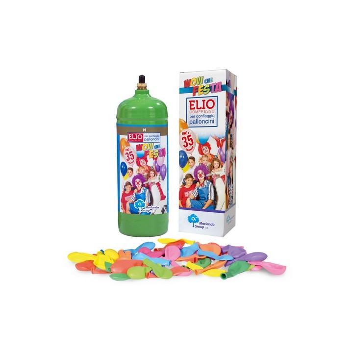 BOMBOLA ELIO CON PALLONCINI KIT PARTY 6,9 L - 50 palloncini