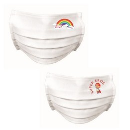 10 PZ MASCHERINE BAMBINI SORRISO FANTASIE MISTE M/F IDROREPELLENTE Junior Sorriso 7-10 Anni