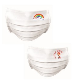 10 PZ MASCHERINE BAMBINI SORRISO FANTASIE MISTE M/F IDROREPELLENTE Junior Sorriso 7-10 Anni
