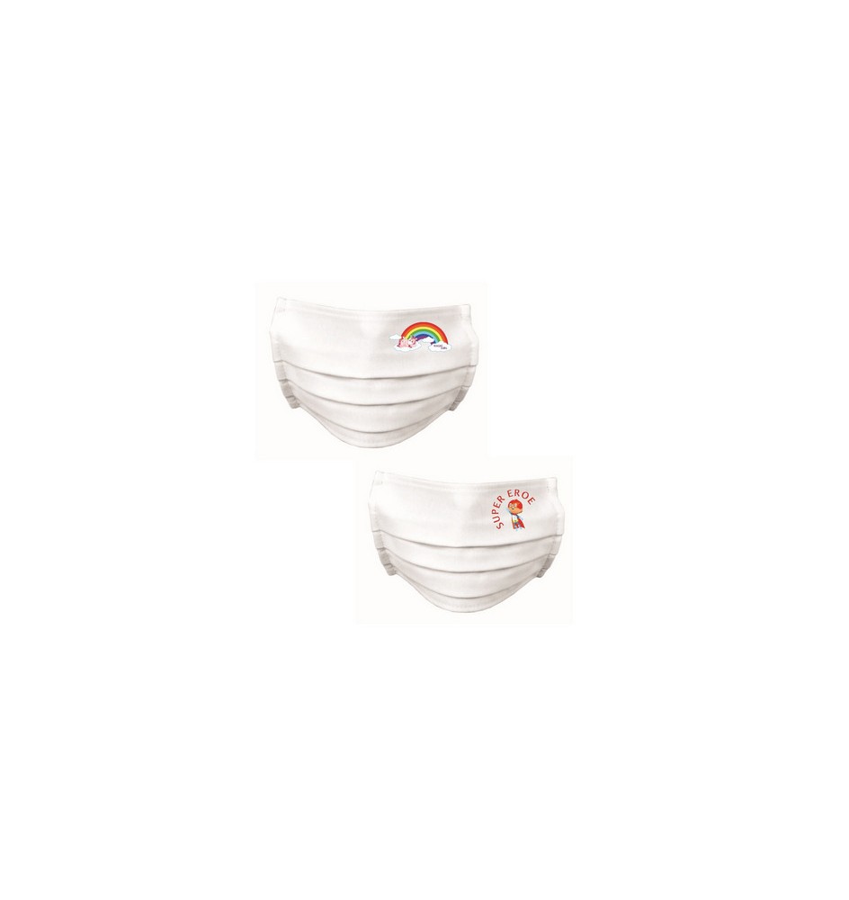 10 PZ MASCHERINE BAMBINI SORRISO FANTASIE MISTE M/F IDROREPELLENTE Junior Sorriso 7-10 Anni
