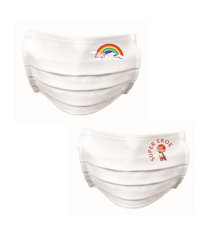 10 PZ MASCHERINE BAMBINI SORRISO FANTASIE MISTE M/F IDROREPELLENTE Junior Sorriso 7-10 Anni