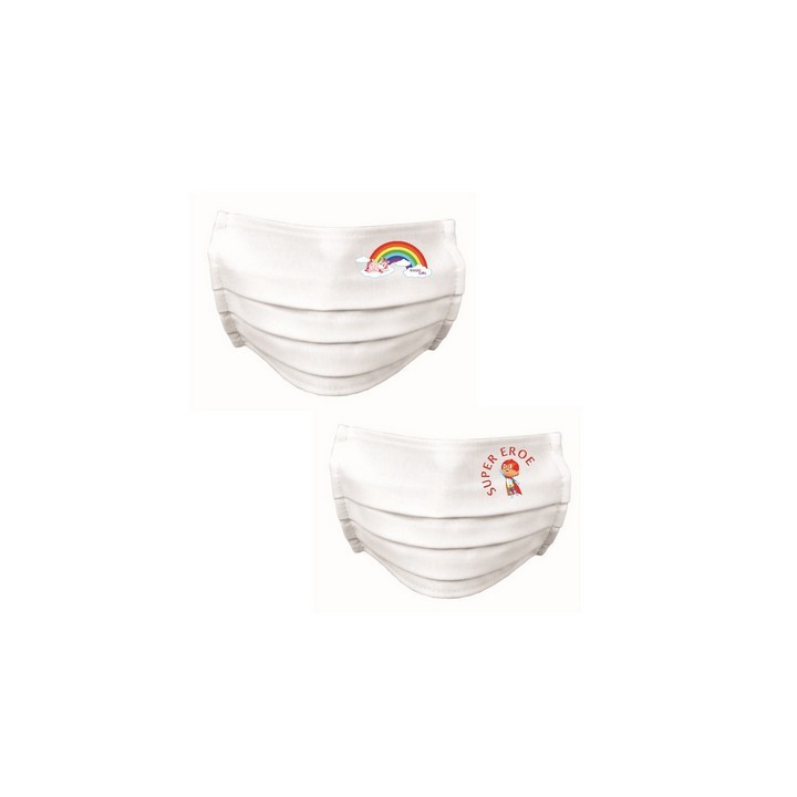 10 PZ MASCHERINE BAMBINI SORRISO FANTASIE MISTE M/F IDROREPELLENTE Junior Sorriso 7-10 Anni