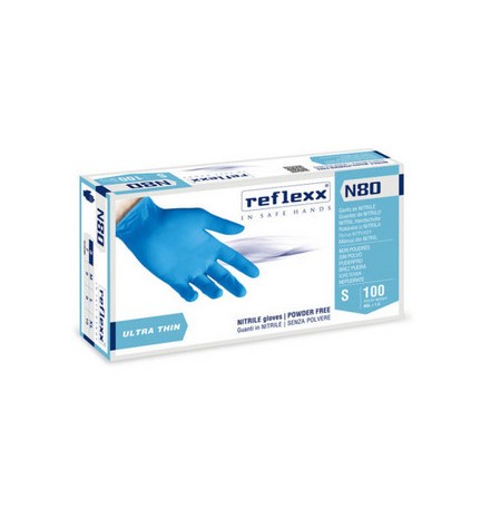 100 PZ GUANTI IN NITRILE ULTRA SOTTILI N80B Taglia L