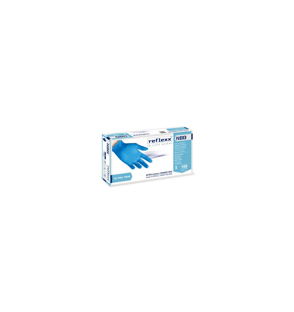 100 PZ GUANTI IN NITRILE ULTRA SOTTILI N80B Taglia XL
