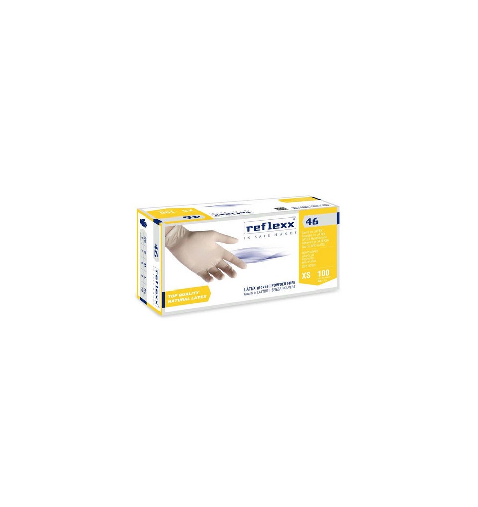 100 PZ GUANTI IN LATTICE SENZA POLVERE R46 Taglia M