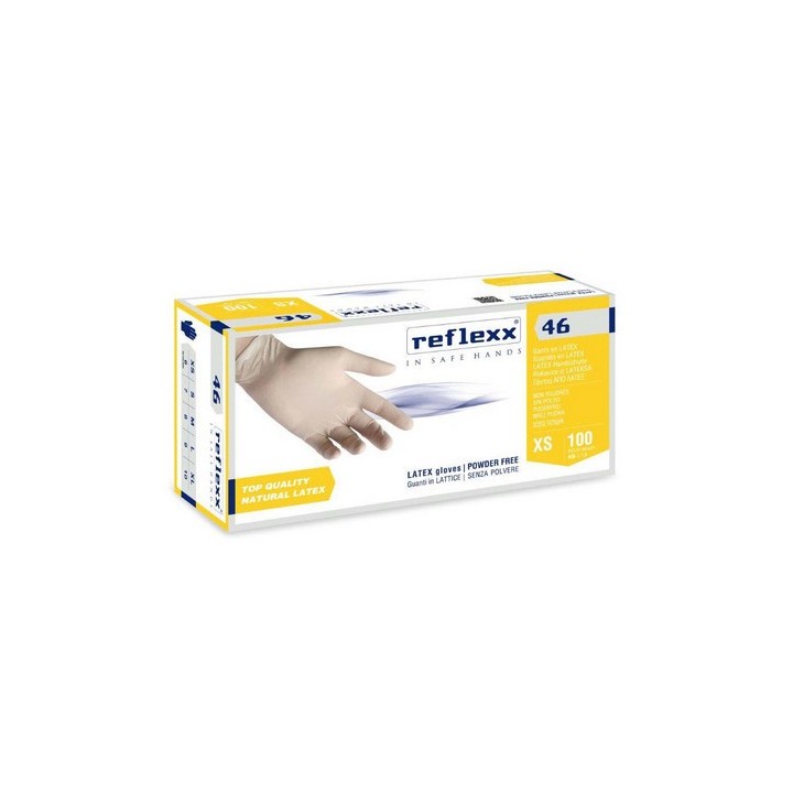 100 PZ GUANTI IN LATTICE SENZA POLVERE R46 Taglia XL