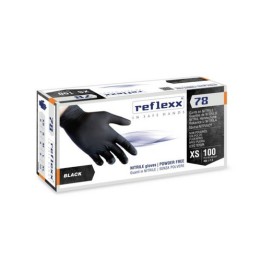 100 PZ GUANTI IN NITRILE NERO SENZA POLVERE R78 Taglia L