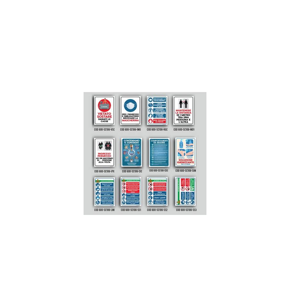 PANNELLI AVVISI E INFORMAZIONI IN FOREX CM 25X35 Regole Anti Covid-19
