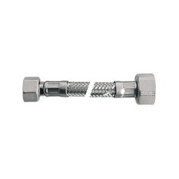 FLESSIBILE INOX MOD. LUX NORMALE CM. 10 CON TEFLON E GUARNIZIONE FF 1/2 X 1/2