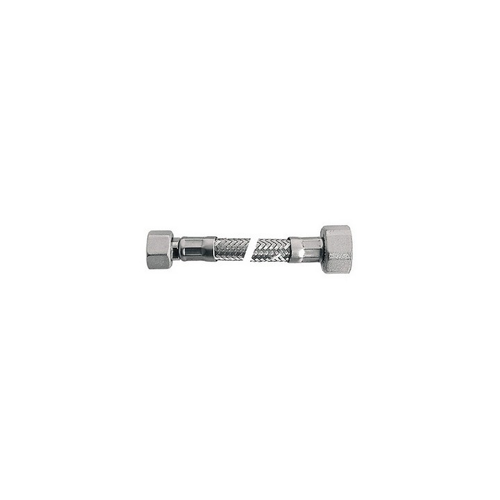 FLESSIBILE INOX MOD. LUX PROLUNG. CM 15 CON TEFLON E GUARNIZIONE MF 1/2 x 3/8