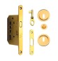 KIT MANIGLIE TONDO PORTA SCORR C/CHIAVE ORO