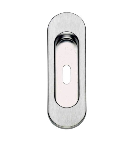 MANIGLIA OVALE P/PORTA SCORR C/FORO OTT CRO SAT