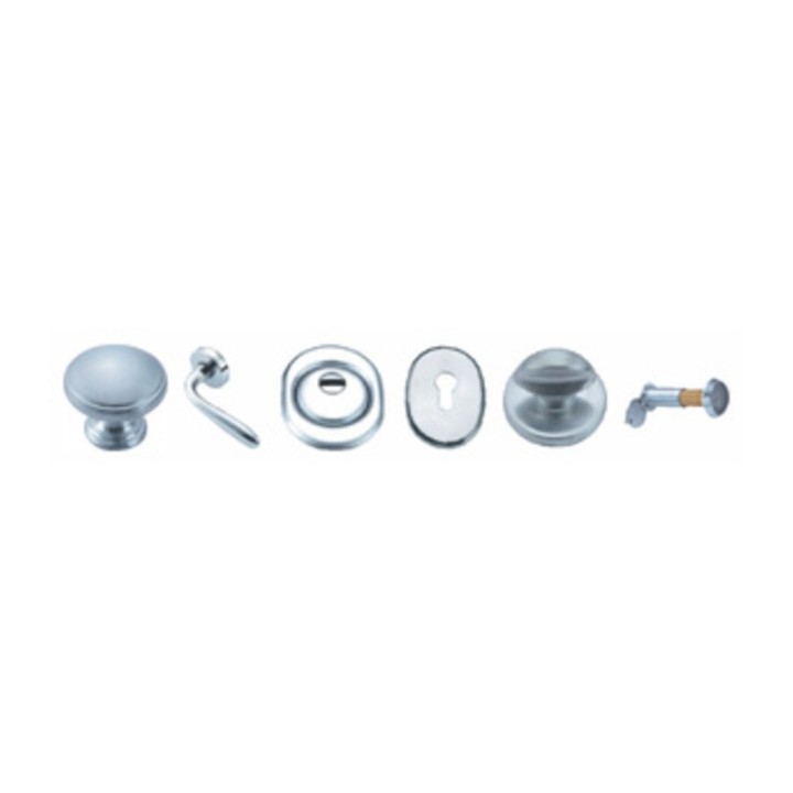 PORTA BLINDATA KIT ACCESSORI DX CROMO SATINATO